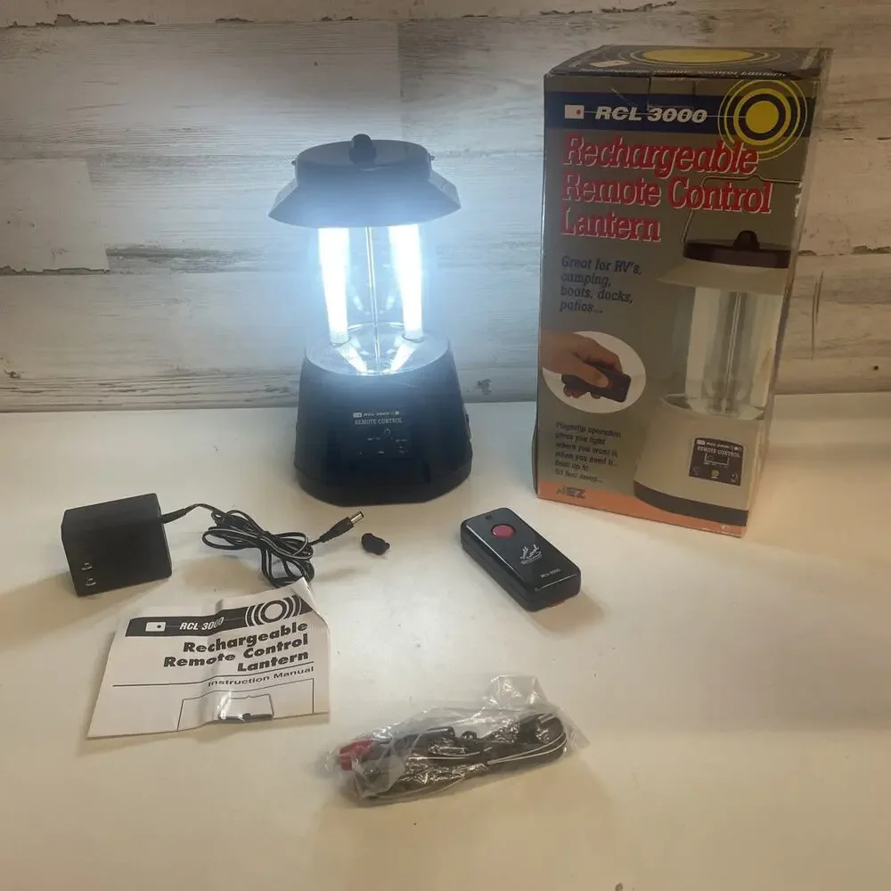 RCL 3000 Vintage Rechargeable Remote-Control‎ Lantern-NEW BATTERY-Tested